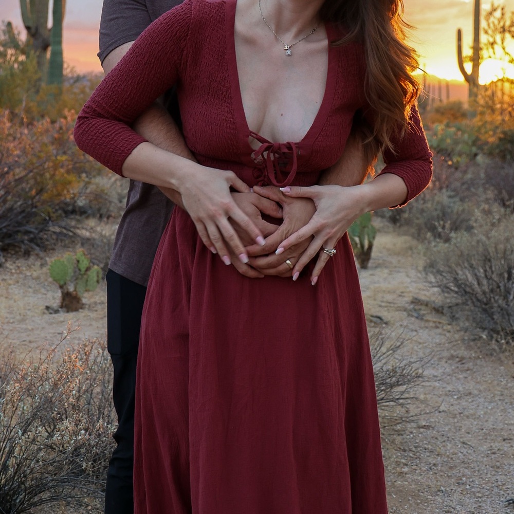 Free People Deep Red Lace-Up Dress with pockets | S